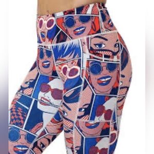 *3/$30 Sale* Constantly Varied Geat Cartoon Pop Art Capri Leggings sz S